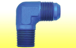 XRP Pipe to Flare - Blue 1/4" NPT to #4 AN - 90-Degree