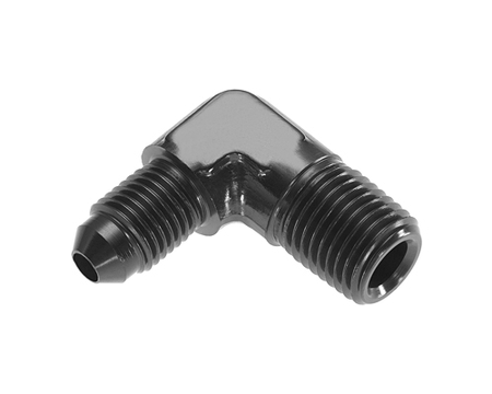 1/8" NPT to #3 AN - 90-Degree Black