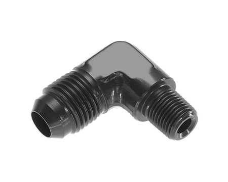 1/8" NPT to #6 AN - 90-Degree Black