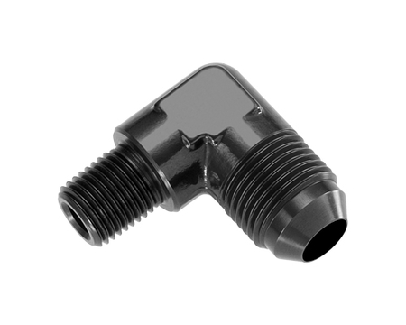 1/4" NPT to #8 AN - 90-Degree Black