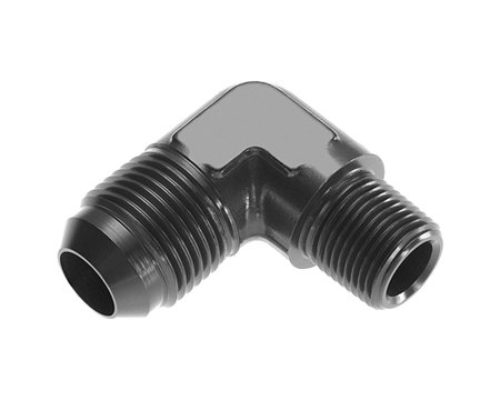 3/8" NPT to #10 AN - 90-Degree Black