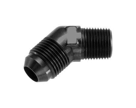 3/8" NPT to #8 AN - 45-Degree Black