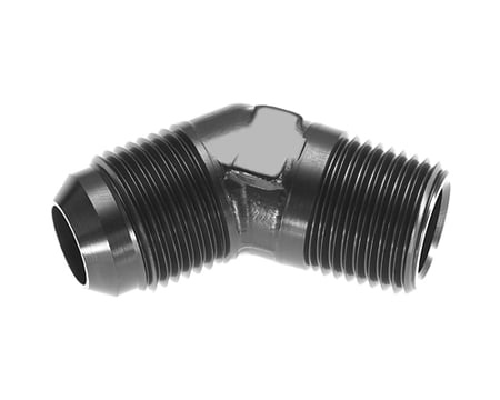 1/2" NPT to #10 AN - 45-Degree Black