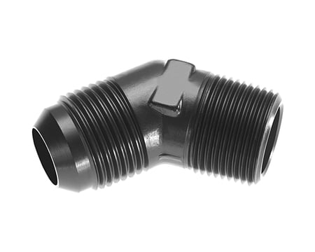 3/4" NPT to #12 AN - 45-Degree Black