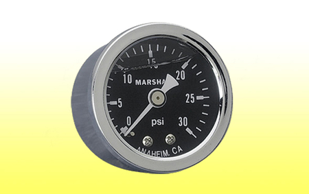 Fuel Pressure Gauge 1-5/8" - 0 to 30psi Liquid Filled
