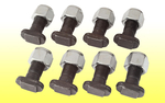 1/2" backing plate bolts, shouldered - set of 8 for large Ford