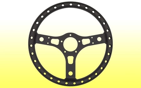 Lightweight Aluminum Steering Wheel - Black
